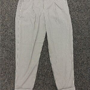 Banana Republic Women’s Size 4 Plaid Pleated Cuff Pant Navy Khaki